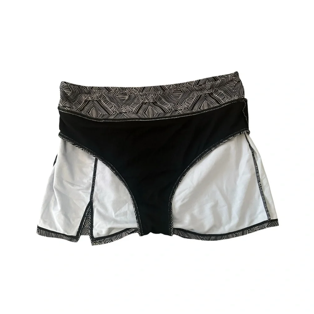 Diamond print swim skirt m